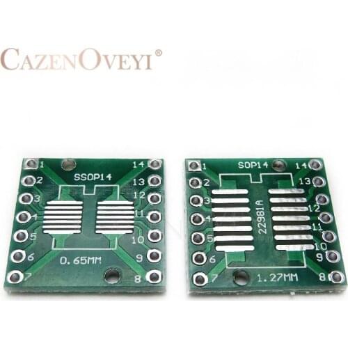 10pcs/lot TSSOP14 SSOP14 SOP14 to DIP14 Transfer Board DIP Pin Board Pitch Adapter In Stock