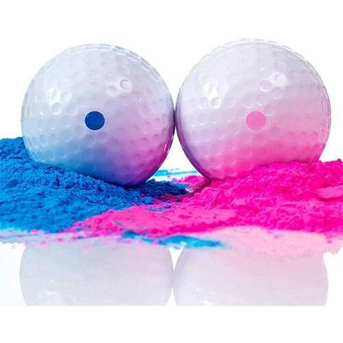 2Pc Creative Gender Reveal Golf Ball With Tee Blue Pinkish Colored Baby Toy Birthday Balls Funny Smoke Powder For Party Birthday