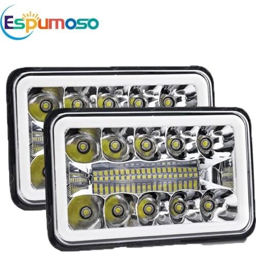 4x6 Inch 5x7 Inch Projector Led Headlight DRL with H4 Harness for Chevrolet Jeep Cherokee XJ Toyota Wrangler SUV 45W Headlamp