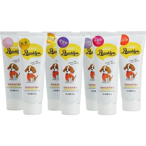 80g Pet Dog Cats Animals Hair Bright Coloring Dyestuffs Dyeing Pigment Agent Supplies Hair Coloring Safe Dog Accessories