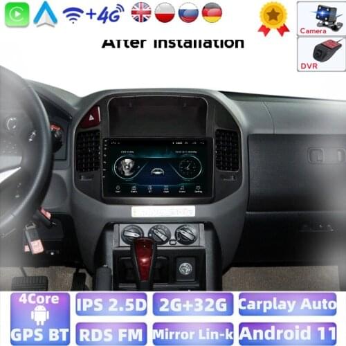 2 Din Android 2G + 32G RAM Car Radio Automotive For Mitsubishi Pajero V73 V77 V68 V75 2004-2011Car Multimedia Player Stereo GPS
