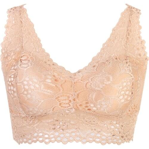 Deep V Lace Bralette Seamless Padded Push Up Bra Sexy Lingerie Underwear Women Solid Lace Bra Sexy Seamless Push Up Padded Bras