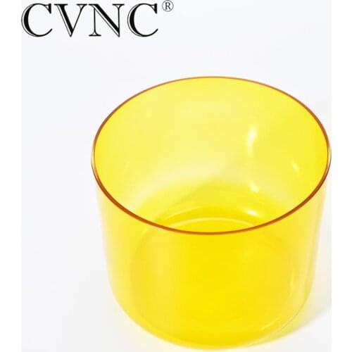 CVNC Note E Solar Plexus Crystal Singing Bowl Chakra Clear Yellow 7"