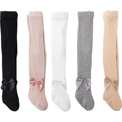 Baby Tights Newbron Breathable Leg Girls Tights Pure Color Jacquard bowknot Babies Toddler Tights Bow Princess Pantyhose