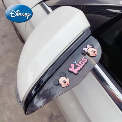 Disney Mickey Minnie Rearview Mirror Rain Shield Rain Eyebrow Cover Rain Block Body Card Car Decoration Supplies