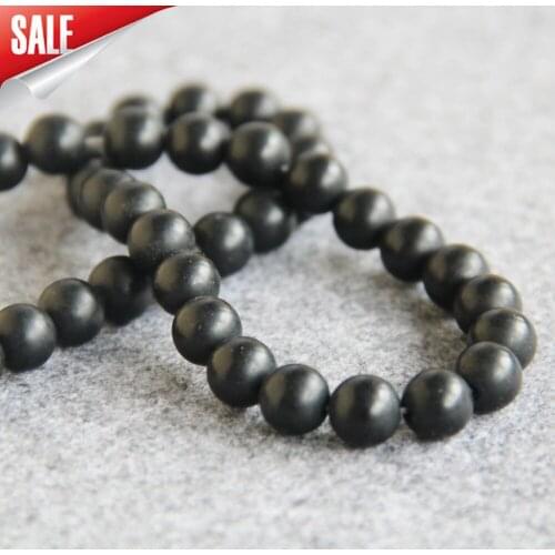 For Necklace&Bracelet 10mm Black Onyx Frosted Natural Stone Beads Round DIY Loose Carnelian Girl Jewelry Accessory Parts 15inch