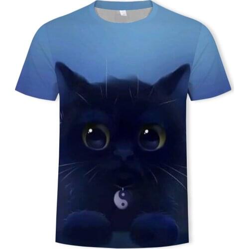 Harajuku T-shirt men and women fashion dynamic anime T-shirt cat shirt 3DT 2021 hot sale T-shirt oversize