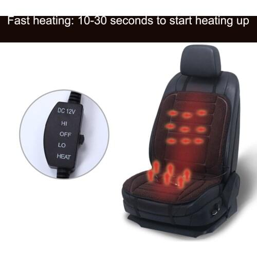 2 PCS Car Front Seat Winter Warmer Cover Car Heated Seat Cushion 12V 24V Chair Heating Heater Pad Grey Brown Optional