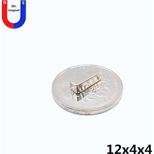 100pcs 12x4x4 magnet cuboid block 12x4x4 mm rare earth permanent magnet cube 12*4*4 super strong neodymium magnet NdFeB material