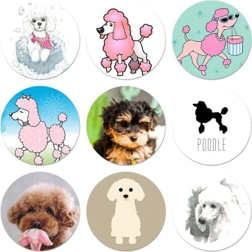 Poodle Cute Pet Dogs puppy Icons Pins Badge Decoration Brooches Metal Badges For Clothes Backpack Decoration