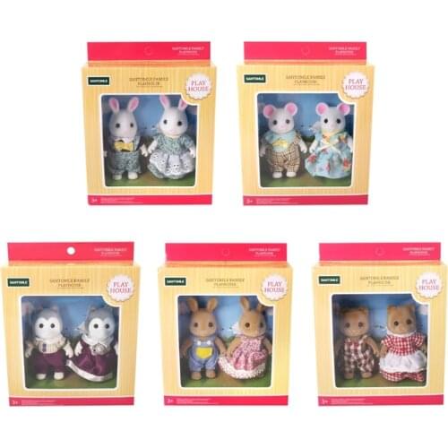 Mini Animal Doll For Kids Doll House DIY Miniature 3D Figurines Decoration Forest Family Dollhouse Toys Children Birthday Gifts