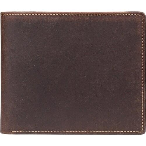 2019 New men wallet genuine leather high quality short wallets crazy horse leather casual style purse quality assurance