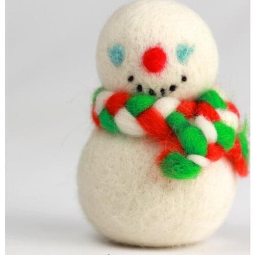 Snowman Wool Felting Kit for Beginner Christmas Needle Felting Kit Christmas Felt Gift Craft Kit Felting Wool Set English Manual