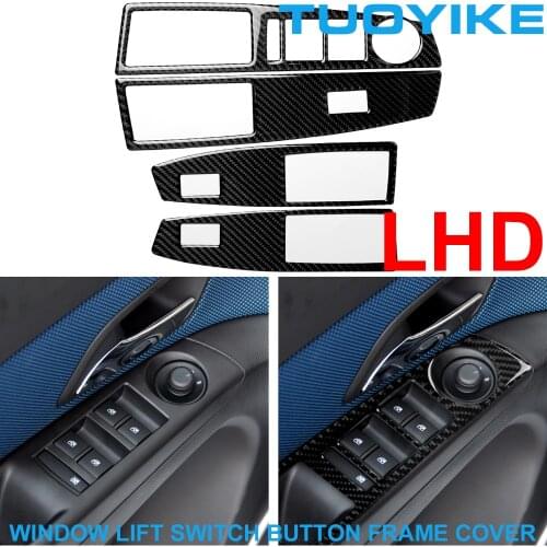 LHD RHD Styling Carbon Fiber Window Lift Switch Button Regulator Frame Cover Trim Panel Sticker For Chevrolet Cruze 2009-2015