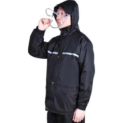 QIAN Impermeable Raincoat Women/Men Suit Rain Coat Outdoor Hood Womens Raincoat Motorcycle Fishing Camping Rain Gear Mens Coat