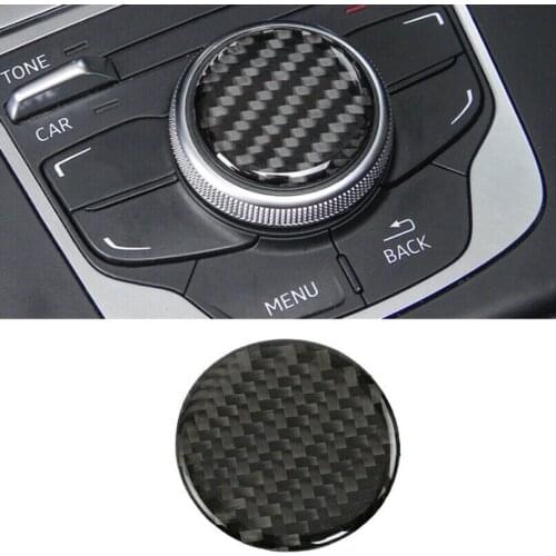 New Carbon Fiber Central Console Knob Decorative Cover Sticker for Audi A3 14-18