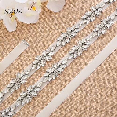 Silver Belt Rhinestones Bridal Belt With Ribbons Pearls Bridal Sash Crystal Wedding Belt For Bridal Accessories Y161S