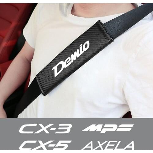 Car Seat Safety Belt Cover Shoulder Pad Sleeve Auto Emblem Logo Accessories For Mazda 3 6 Atenza Axela CX-5 CX-3 Demio MPS MS
