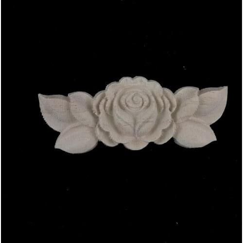 Wood Carving Natural Appliques for Furniture Cabinet Unpainted Wooden Mouldings Decal Vintage Home Decor Decorative