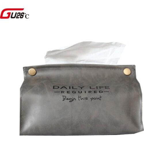Chic Tissue Case Box Container PU Leather 5 Colors Home Car Towel Napkin Papers Dispenser Holder Box Case Table Decoration