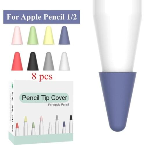 8pcs Silicone Replacement Tip Case Nib Protective Cover Skin for Apple Pencil 1st 2nd Touchscreen Stylus Pen Case