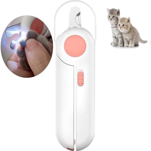Cat Foot Hair Trimmer Pet Grooming Bloodproof Nail Clipper Dog LED Light Nail Set Novice Pet Foot Hair Scissors Blade paws
