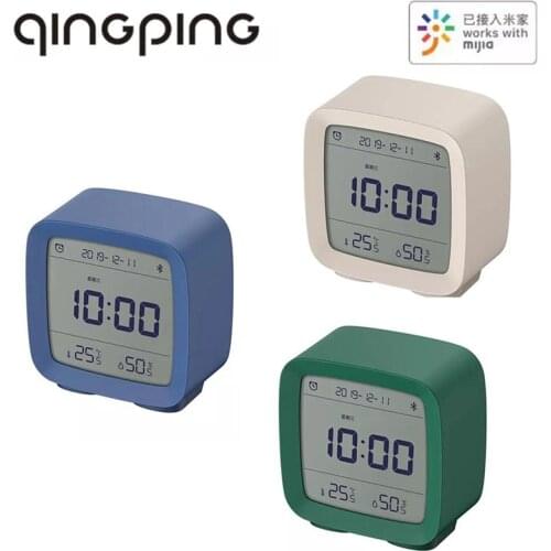 Qingping Bluetooth Alarm Clock Smart Control Temperature Humidity Display LCD Screen Adjustable Nightlight Work with Mijia App