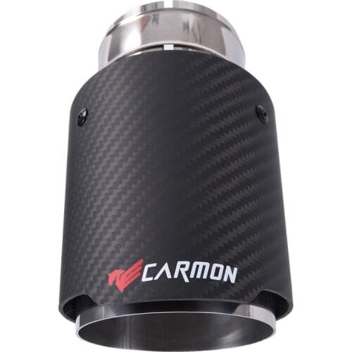 CARMON Brand Car Universal Straight Edge Matte Carbon Fiber Exhaust Pipe Muffler Tip Tail Pipe Trim