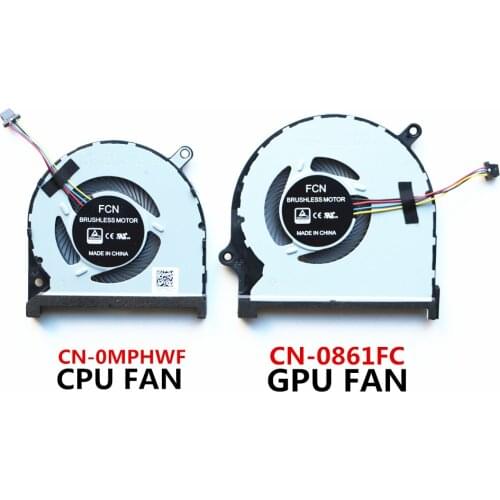 CN-0MPHWF CN-0861FC For DELL INSPIRON 7590 7591 P83F Laptop CPU & GPU Cooling Fan