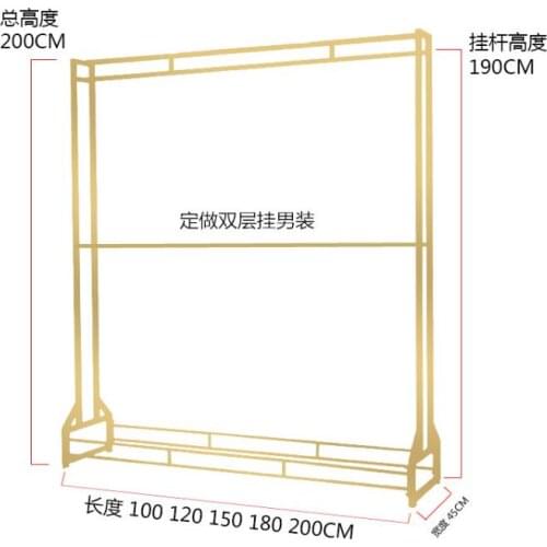 Wedding dress shop wedding dress rack floor type display iron clothes hanger gold hanging wedding dress shelf display rack
