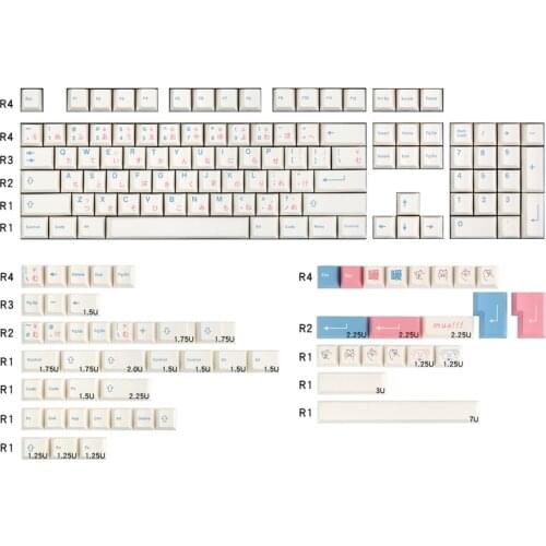 Japanese keycaps Warm Color Cherry Profile Sublimation PBT Keycaps 64 68 87 104 FOR MX Switch Mechanical Keyboard