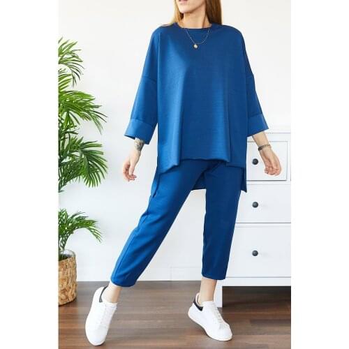 Womens Clothing Dual Suit (Blouse-Pants) Laser Cut Comfortable Quality Fabric % 70 Cotton 30 Polyester Elegant Design Luxury Appearance of