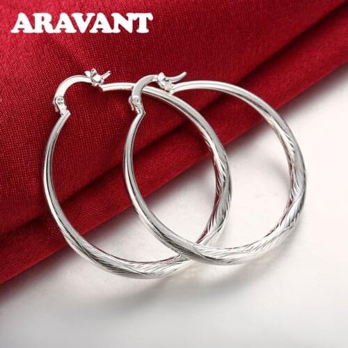 Silver Color Creole Circle Big Hoop Earrings For Women Wedding Jewelry Brincos 2020