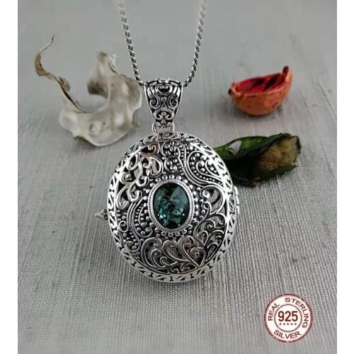 100% 925 Sterling Silver Chain Pendant Gawu Box Openable Floating Locket Pendant For Women Jewelry Silver CZ Pendant 4 colors