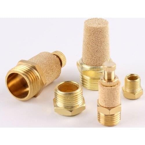 1PC M5 1/8" 1/4" 3/8" 1/2" 3/4"1"Pneumatic Muffler Silencers Fitting Noise fitting Filter Reducer Connector Brass Exhaust long