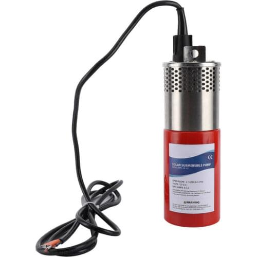 12V 12.0Lpm/3.2Gpm Solar Submersible Pump 304 Stainless Steel Mass Flow High-Lift for Deep Well Channel Water Intake