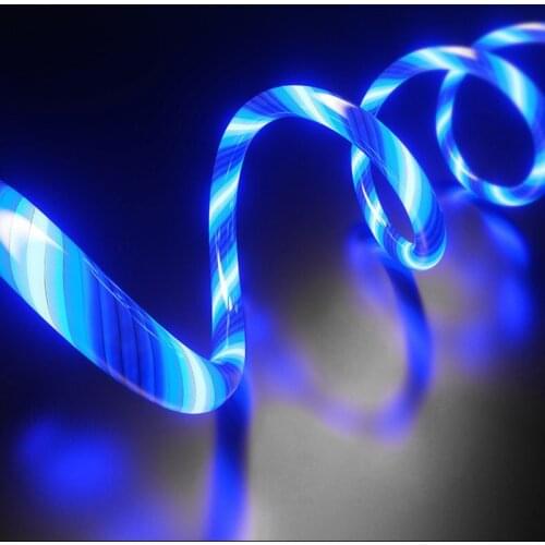 1m Magnetic Charging Mobile Phone Cable USB Type C Flow Luminous Lighting Data Wire for Samsung Huawei xiaomi LED Micro cable