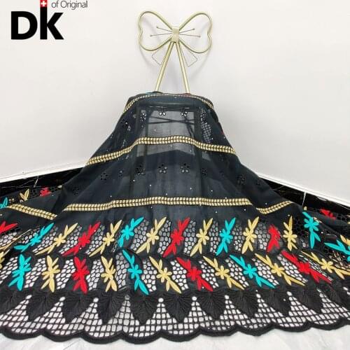 2.5 Yards 2021 High Quality Lace French Swiss Voile Embroidery Lace Material Cotton Net Lace In Switzerland Party Women Dresses