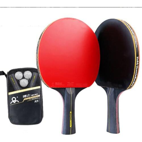 2PCS Professional 6 Star Ping Pong Racket Table Tennis Racket Set Pimples-in Rubber Hight Quality Blade Bat Paddle With Bag -40
