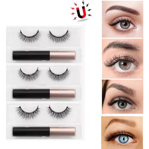 3D Mink Magnetic Eyelashes Waterproof Lasting Magnetic Eyeliner Magnet Mink Eyelashes Makeup Extension False Eyelashes Beauty