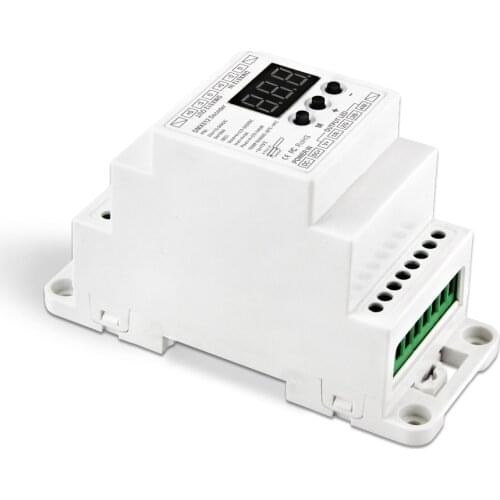 4CH Constant Voltage DMX Decoder DIN Rail DMX512 Decoder Power Loss Memory Function