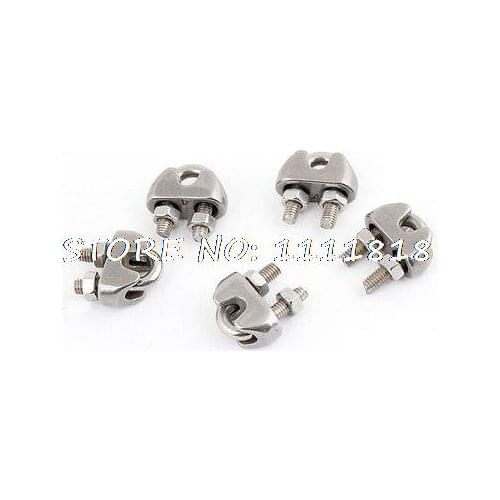 5 x Stainless Steel Cable Clip Saddle Clamp for 5/32" 4mm Wire Ropes