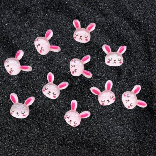 50pcs Nail Art 3D Bunny 3D Bunnies 3D Rabbit | Pink Nail Charm | Nail Decoration Kawaii Easter 3D Nail Art Bunny Kawaii Cabochon