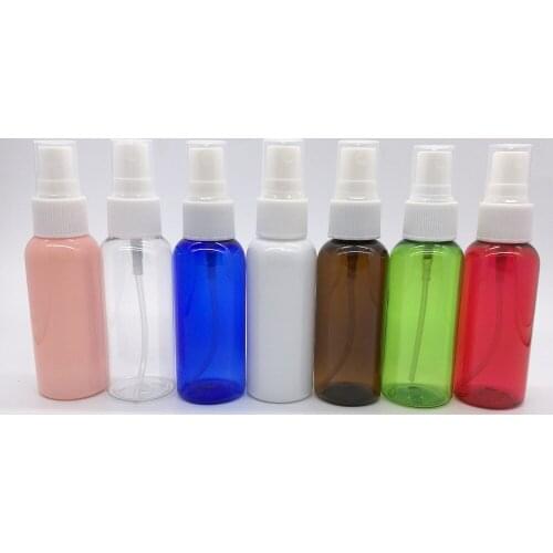 7pcs/lot 50ml PET refillable perfume bottle, plastic mist spray bottle for cosmetic packaging