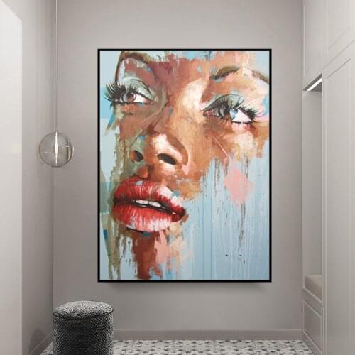 Abstract Art African Woman Face Canvas Paintings on the Wall Canvas Posters Prints Wall Art Pictues For Living Room Home Cuadros