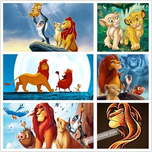 Disney 5D DIY Cartoon Animal Diamond Painting The lion king Diamond Cross Stitch Embroidery Children Room Wall Art Decoration