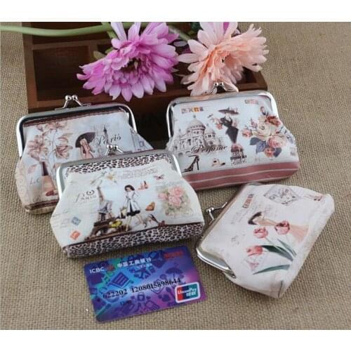 Free ship!1lot=10pc! Printing mini Purse / ladies leisure lovely hand coin bag/small hasp wallet/pencil bag