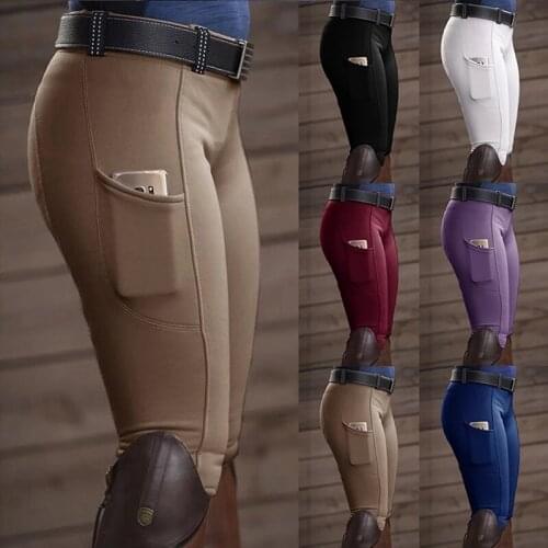 Riding Breeches Skinny Horse Ridding Pants Legging Slim Fit Pencil Tight Knee Patch Capris Chaps Bootcut Rider Trouser For Women