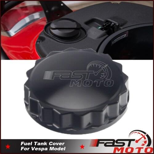 For Vespa GTV Primavera Sprint LX 125 150 250 GTS 300 Black Gas Fuel Tank Cover Filler Cap Motorcycle CNC Accessories 2017 18 19