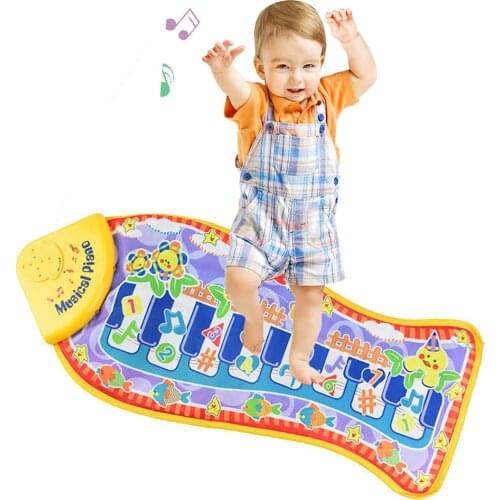 Kids 8 Keys Cartoon Fish Shaped Electric Music Piano Mat Pad Baby Carpet Toy